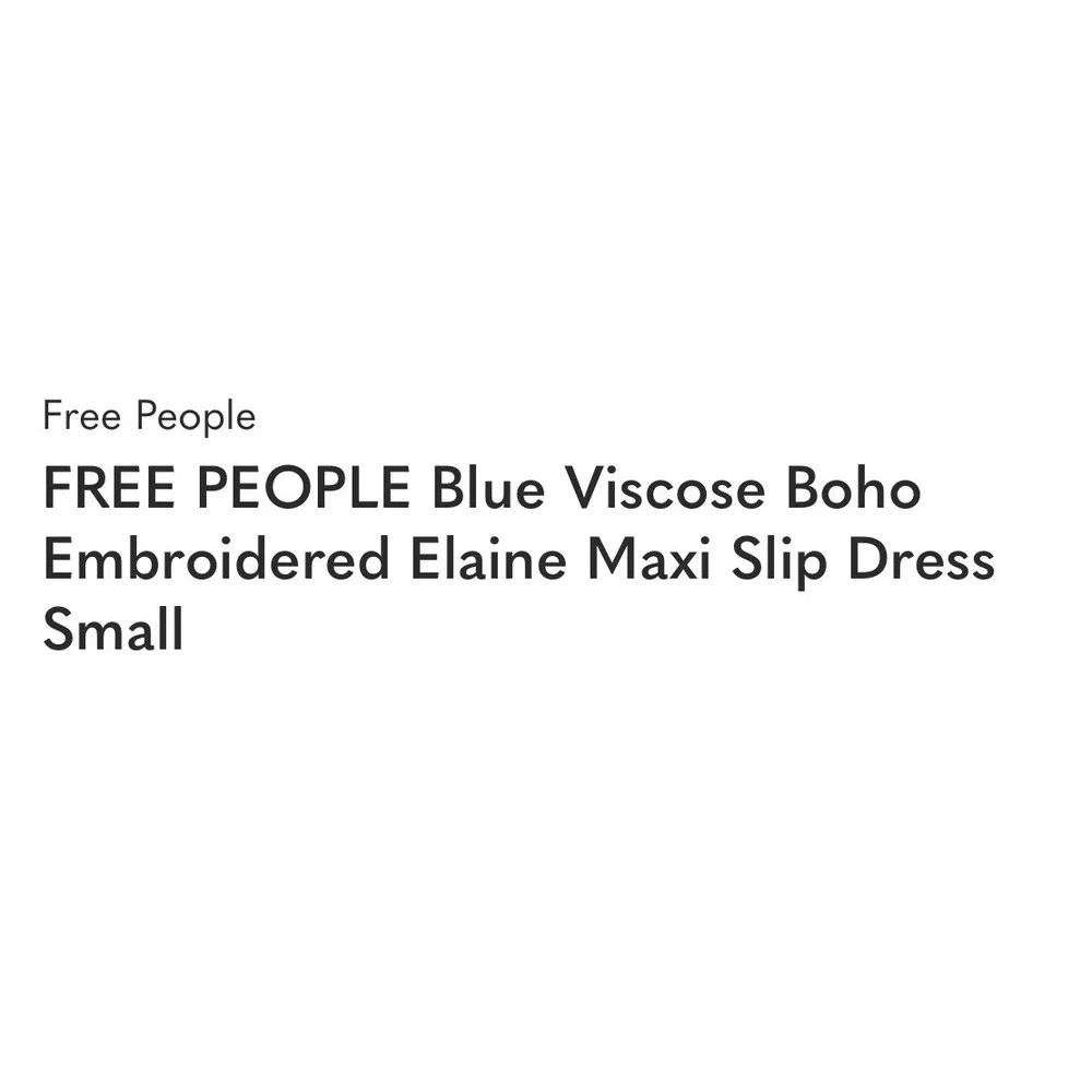 Free People Elaine Maxi Slip Navy Blue‎ Excellent Boho Embroidered T-Back Halter